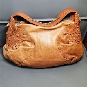 Rare Henry Beguelin Cognac Beaded Handbag‎